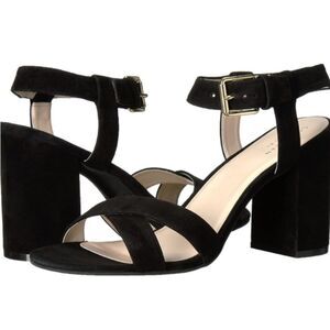 Cole Haan Black Sandals with Gold Buckle